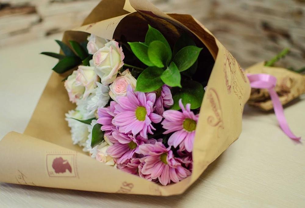 Букет цветов из: Розы и Хризантемы в Тяжинском