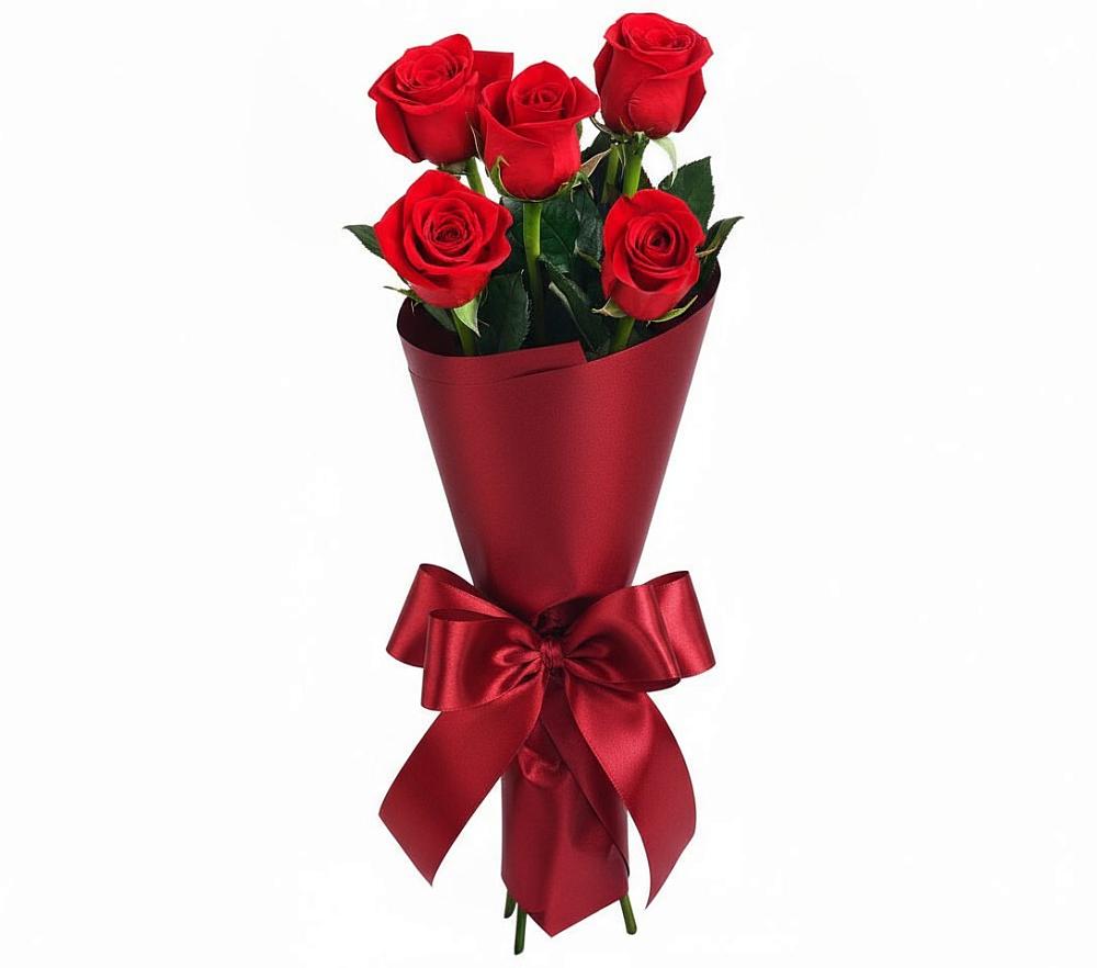 Букет 5 Красных роз Эдлесс Лав в Тяжинском