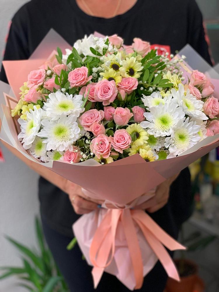 Букет цветов из: Розы и Хризантемы в Тяжинском