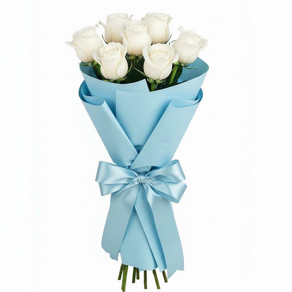 Букет 7 белых роз Проуд в Тяжинском