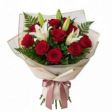 Букет цветов из:  Лилии и Розы в Тяжинском