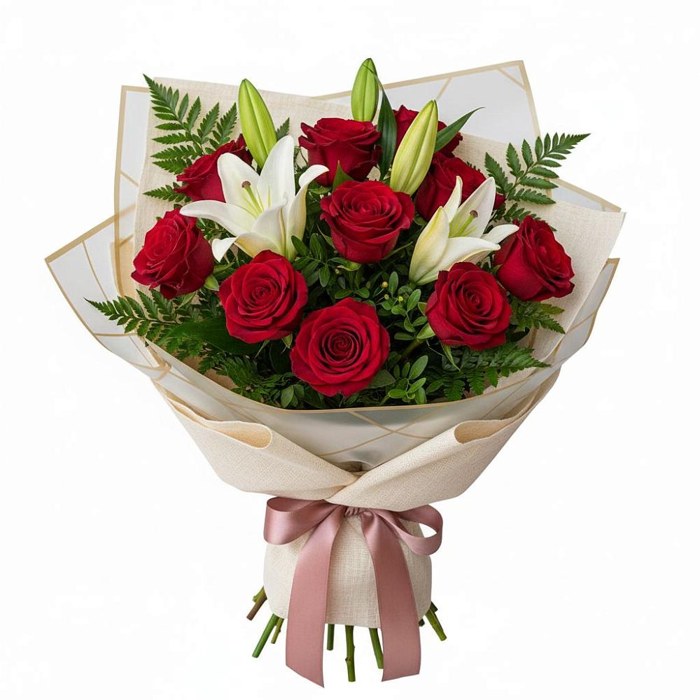 Букет цветов из: Лилии и Розы в Тяжинском