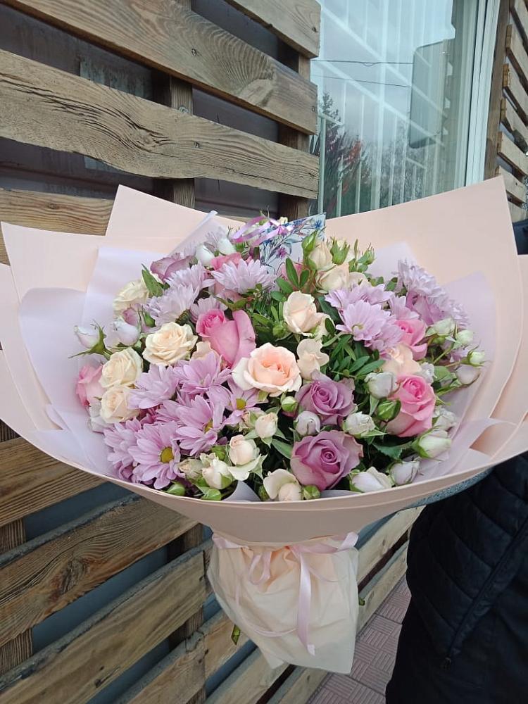 Букет цветов из: Розы и Хризантемы в Тяжинском