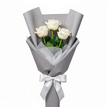 Букет 3 белые розы #REPLACE_PRED# Тяжинском