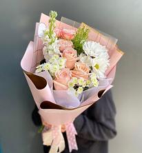 Букет цветов из:  Хризантемы и Розы в Тяжинском