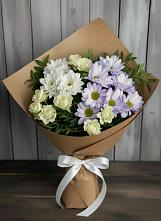 Букет цветов из:  Хризантемы и Розы в Тяжинском