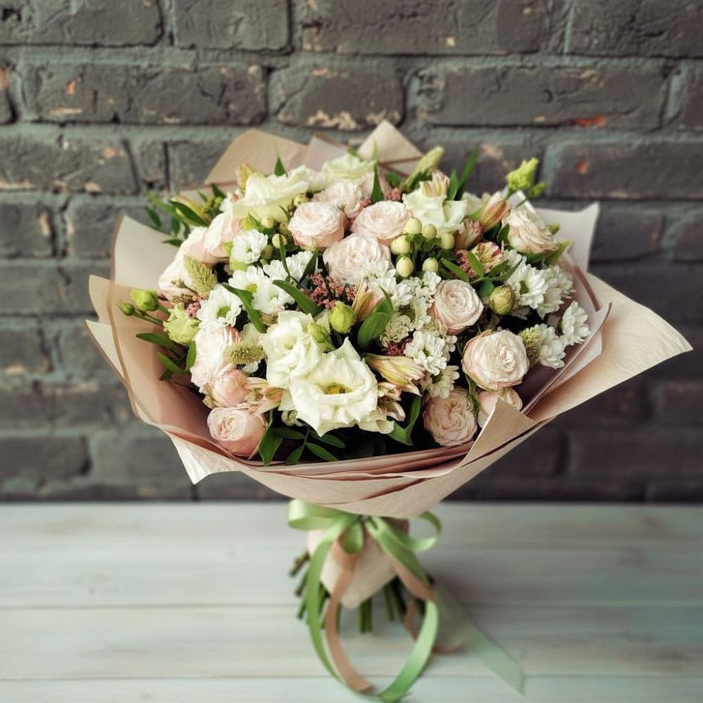 Букет цветов из: Альстромерии, Розы и Хризантемы в Тяжинском