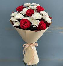 Букет цветов из:  Розы и Хризантемы #REPLACE_PRED# Тяжинском