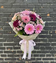 Букет цветов из:  Герберы и Хризантемы в Тяжинском