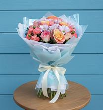 Букет цветов из:  Хризантемы и Розы в Тяжинском