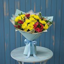 Букет цветов из:  Альстромерии и Хризантемы #REPLACE_PRED# Тяжинском